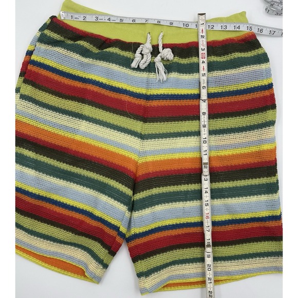 The Rainbow Stitch Stripe Crochet Look Mesh‎ Lined Short Sz XL Swim ? - Picture 4 of 11